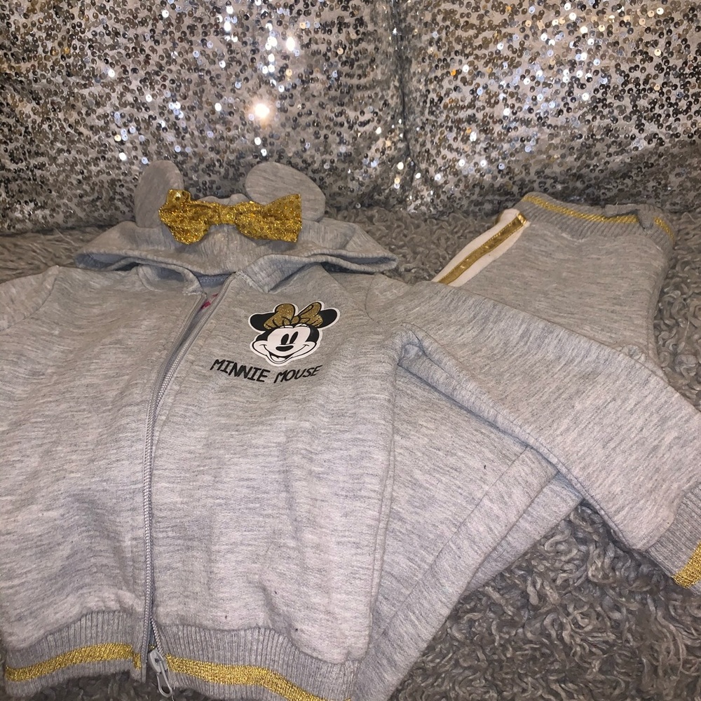 Toddler Girls Matching Minni Mouse Sweatsuit Set